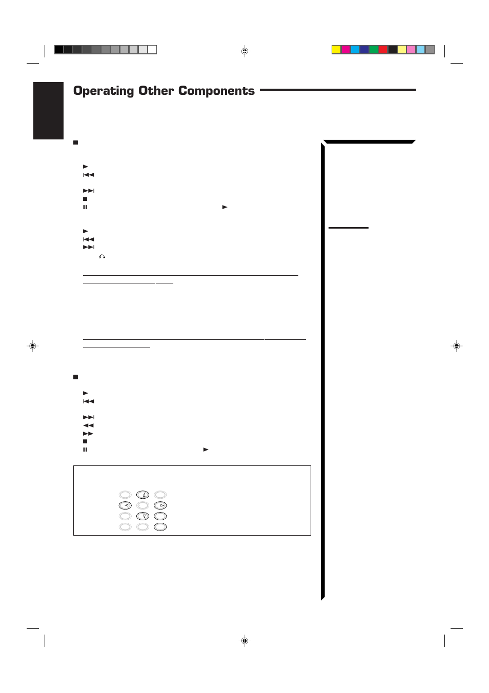 Operating other components, English | JVC RX-60VGD User Manual | Page 44 / 50