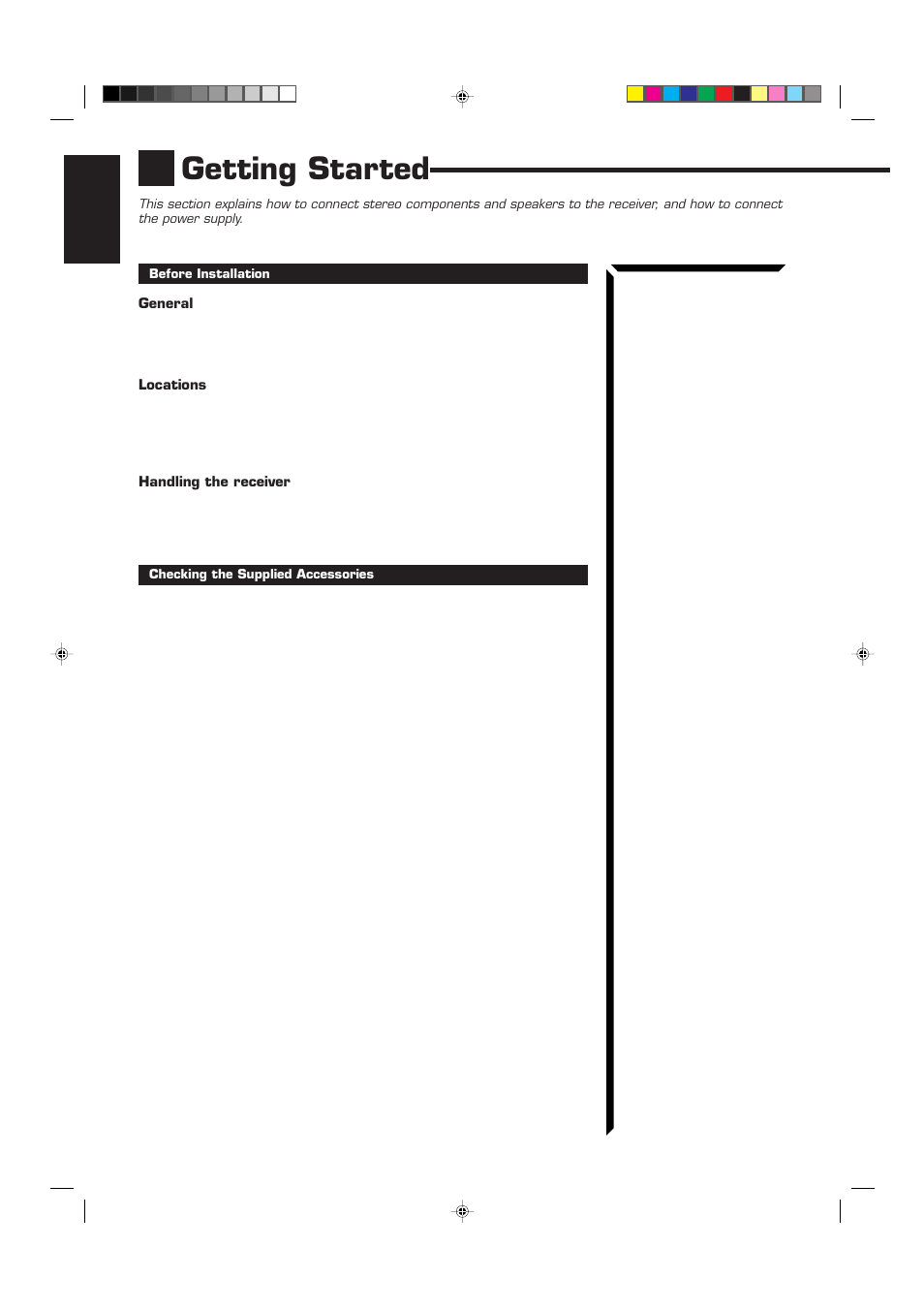 Getting started | JVC RX-60VGD User Manual | Page 6 / 50