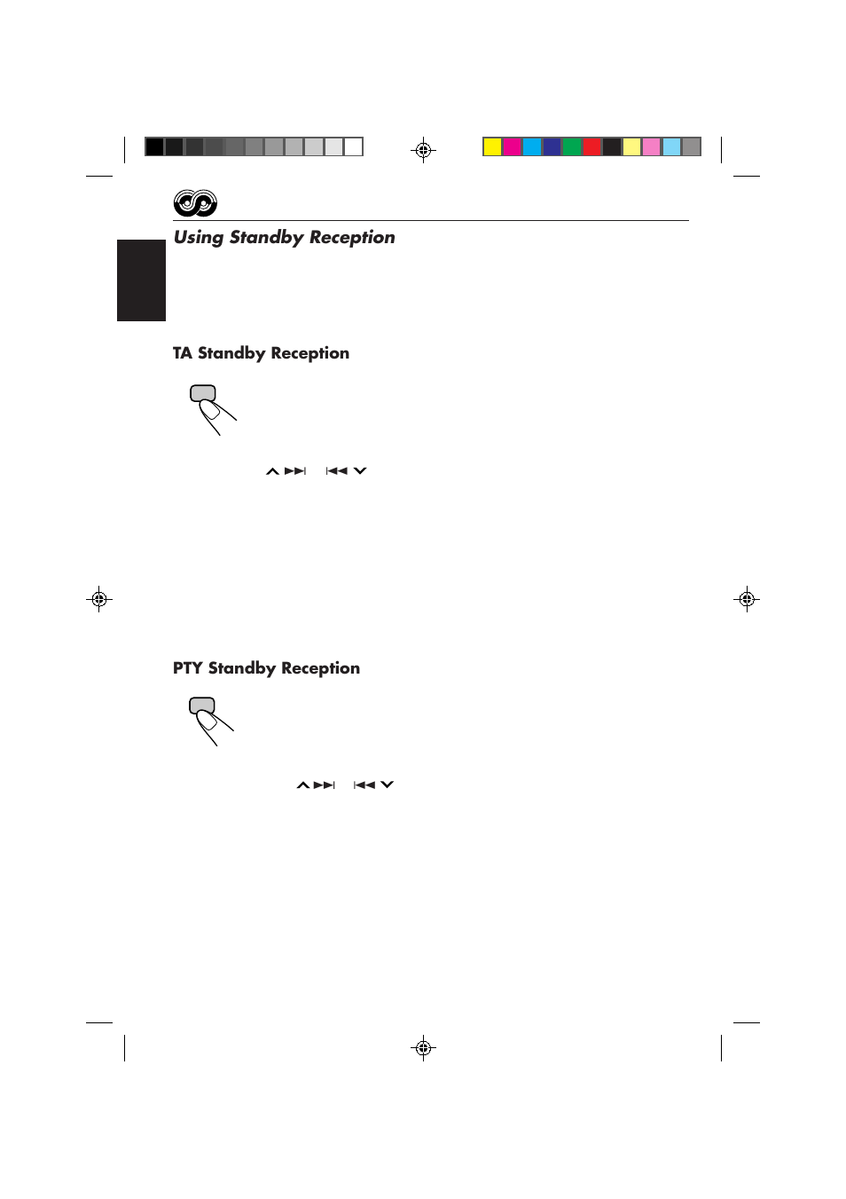 Using standby reception, Ta standby reception, Pty standby reception | JVC KD-SX959R User Manual | Page 12 / 194