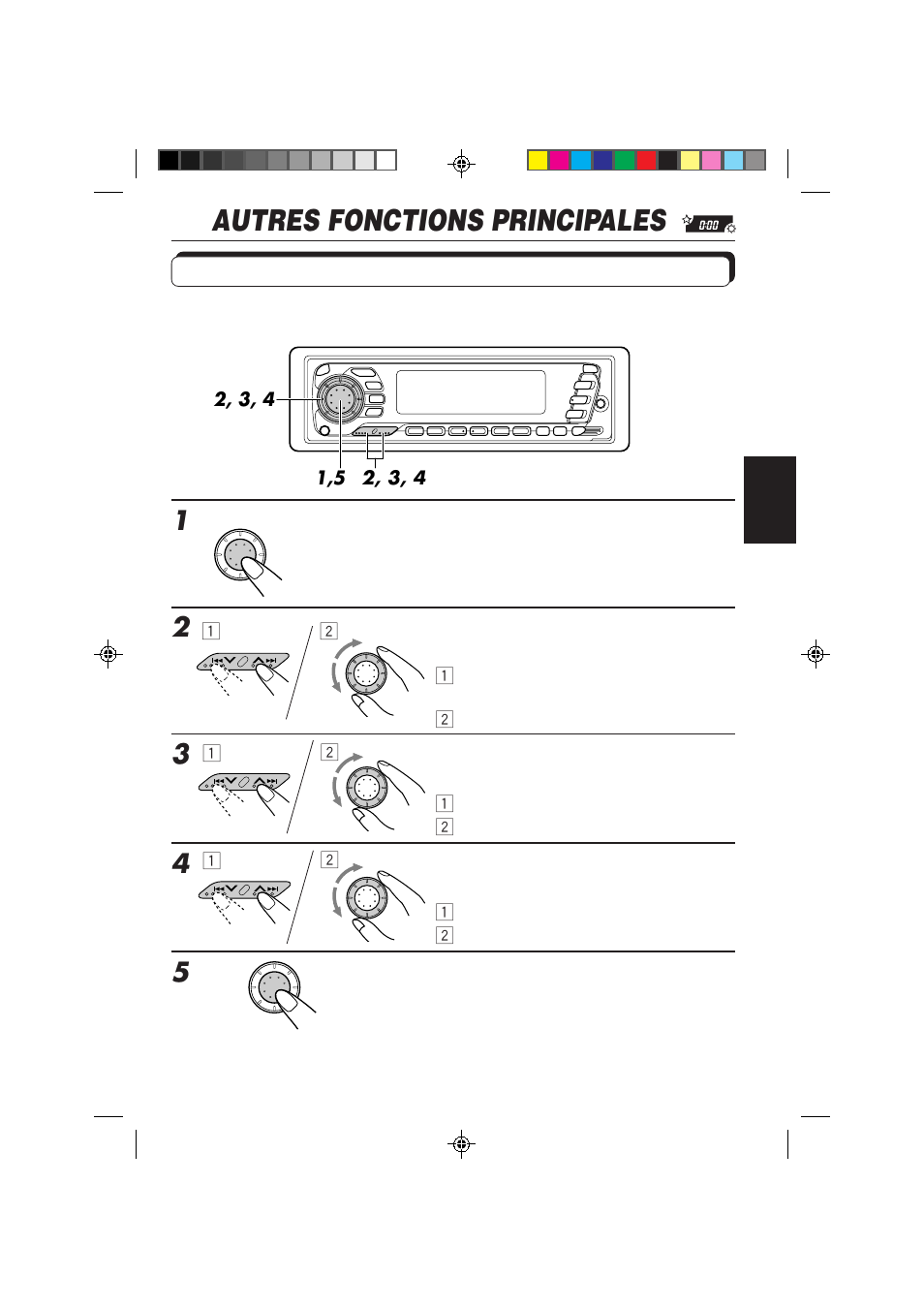 Autres fonctions principales, Réglage de l’horloge | JVC KD-SX959R User Manual | Page 123 / 194