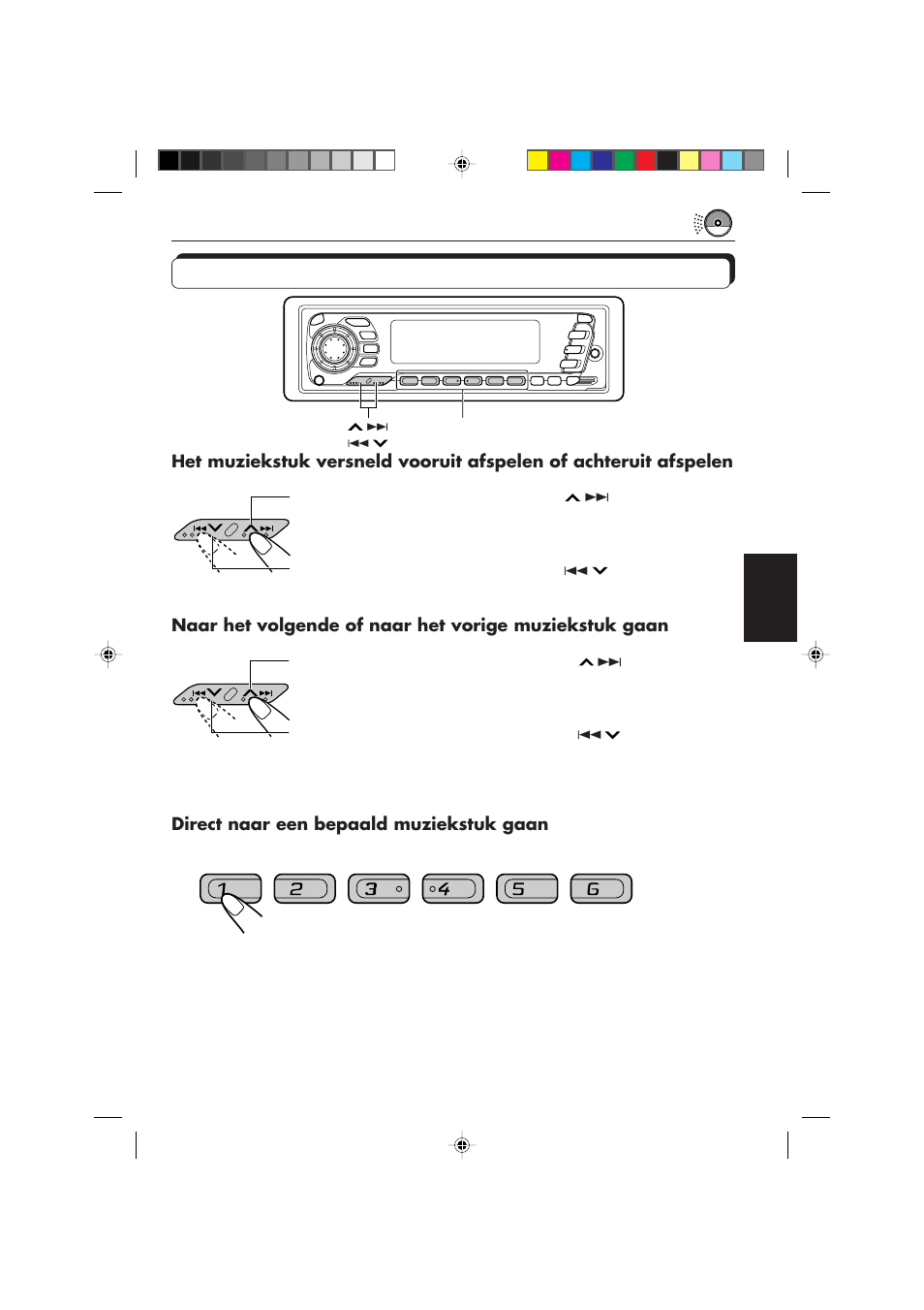 Een muziekstuk of een bepaald punt op de cd zoeken, Direct naar een bepaald muziekstuk gaan | JVC KD-SX959R User Manual | Page 163 / 194