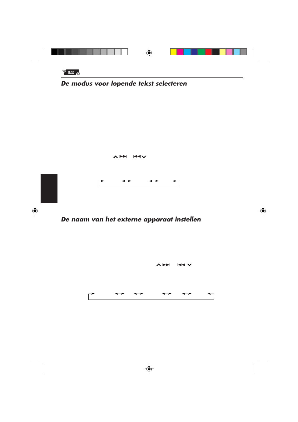 De modus voor lopende tekst selecteren, De naam van het externe apparaat instellen | JVC KD-SX959R User Manual | Page 178 / 194