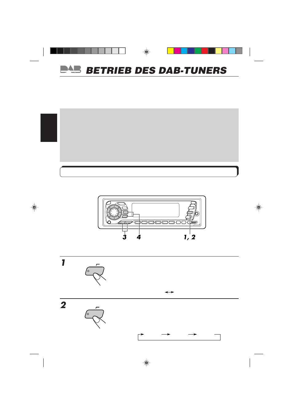 Betrieb des dab-tuners, Einstellen eines ensembles und eines dienstes | JVC KD-SX959R User Manual | Page 90 / 194