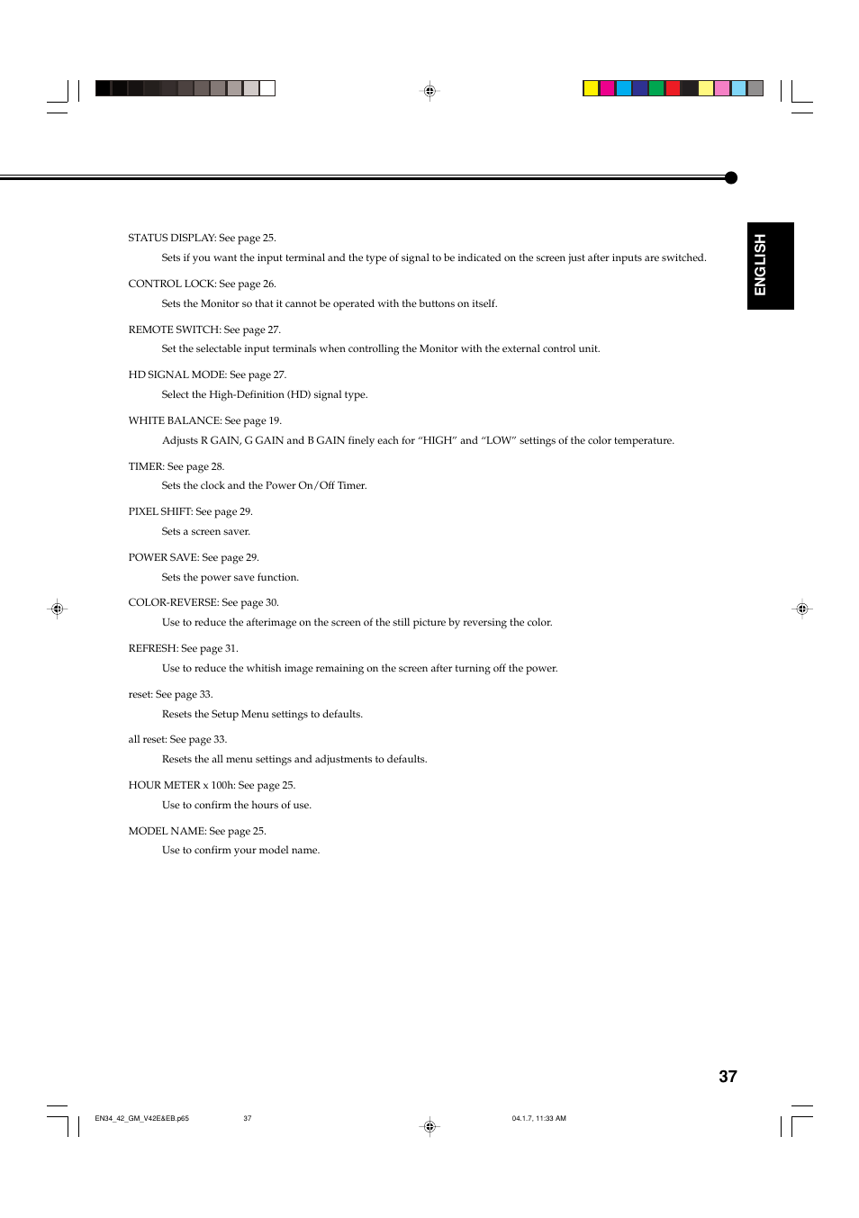 English | JVC GM-V42EB User Manual | Page 38 / 44