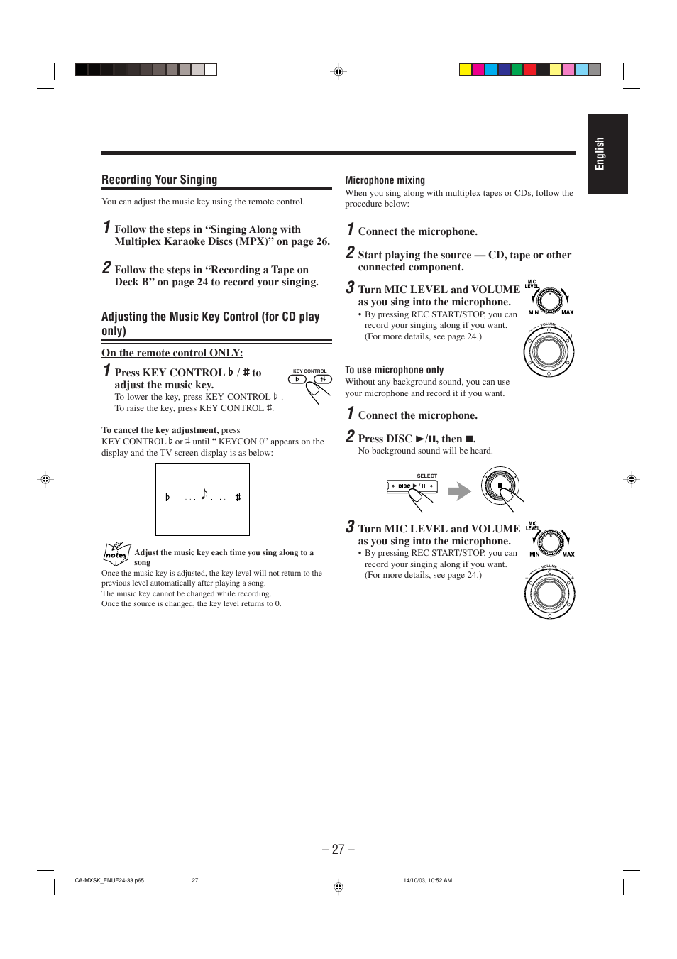 JVC CA-MXSK1 User Manual | Page 109 / 116