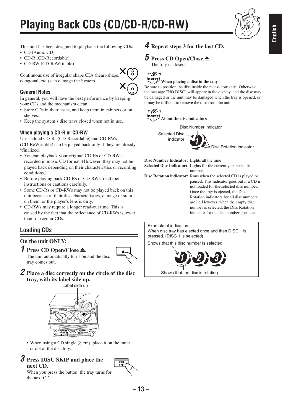 Playing back cds (cd/cd-r/cd-rw) | JVC CA-MXSK1 User Manual | Page 17 / 116