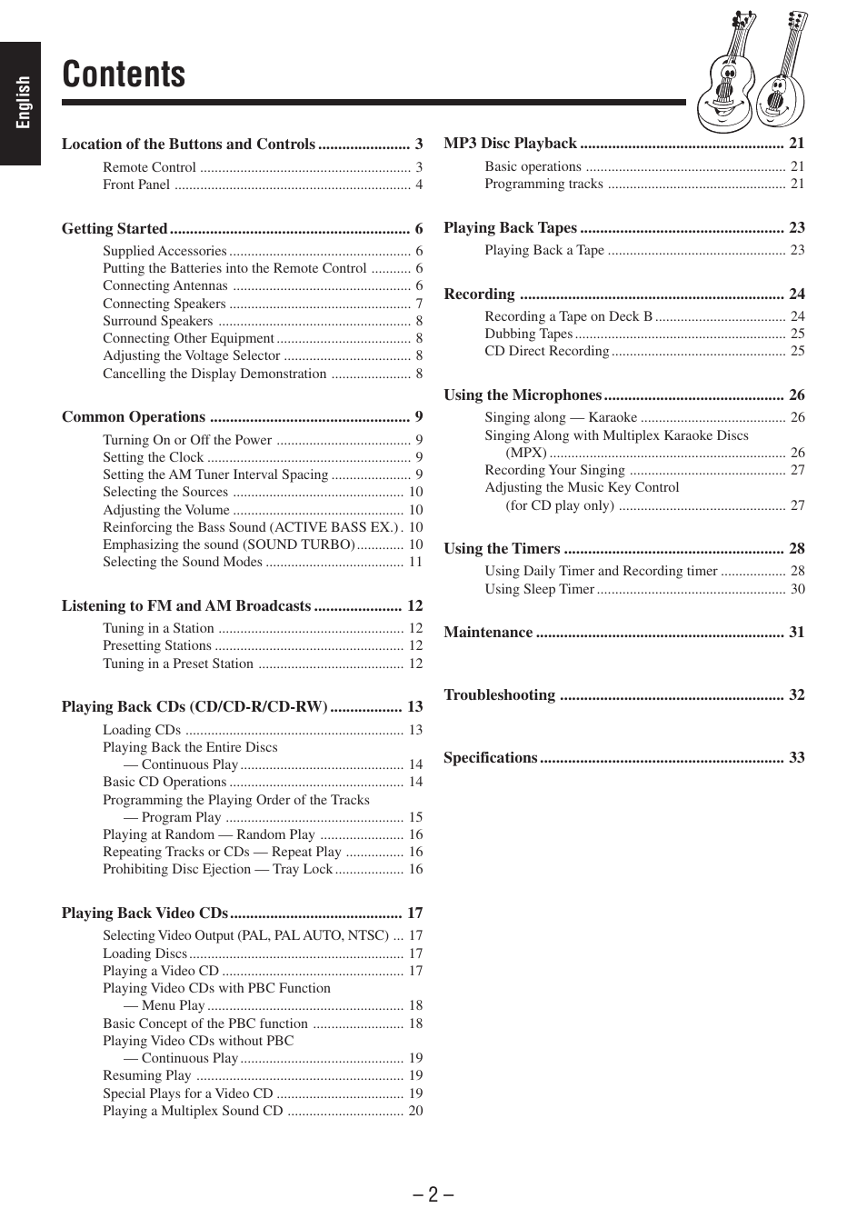 JVC CA-MXSK1 User Manual | Page 6 / 116