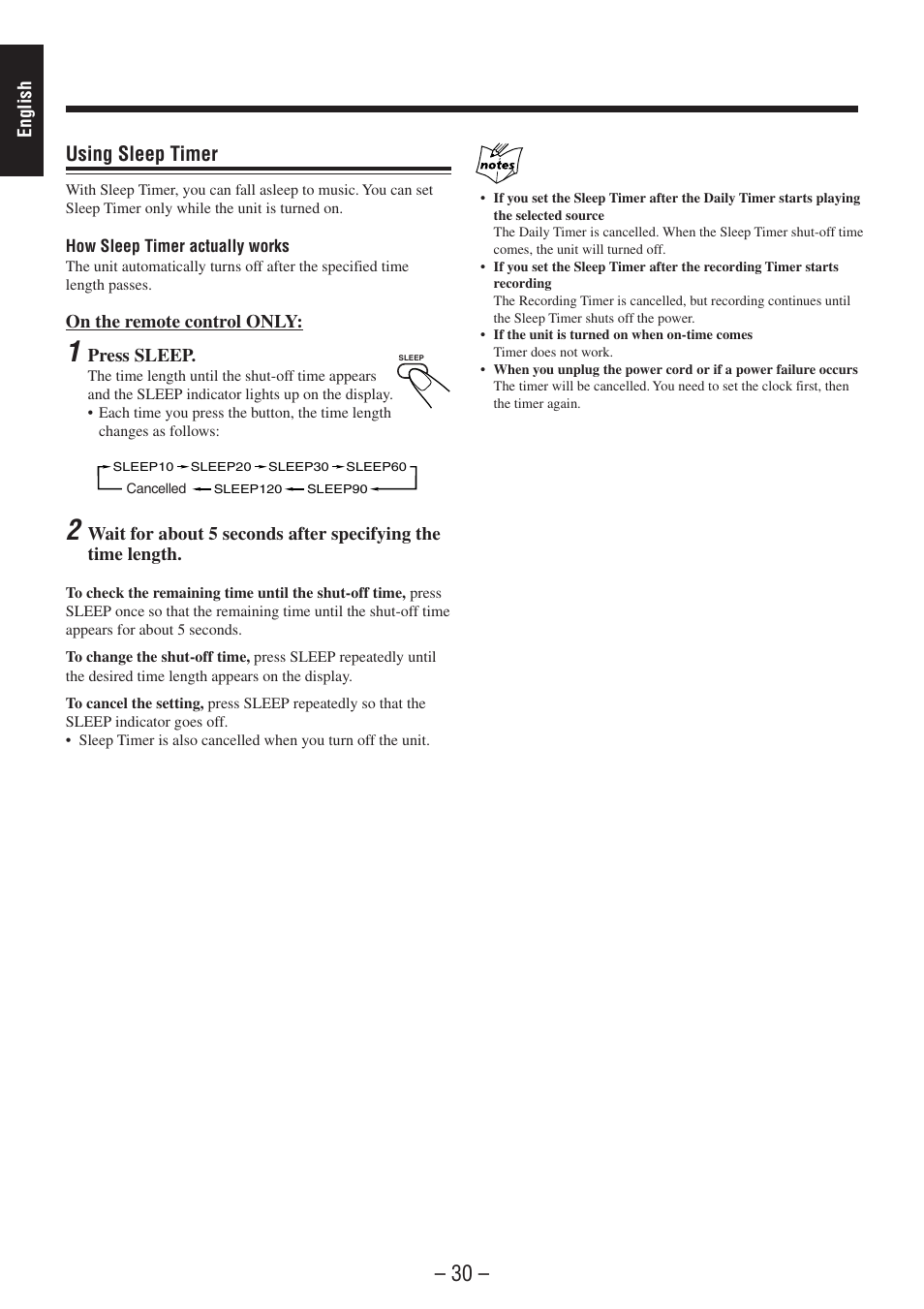 Using sleep timer | JVC CA-MXSK1 User Manual | Page 73 / 116