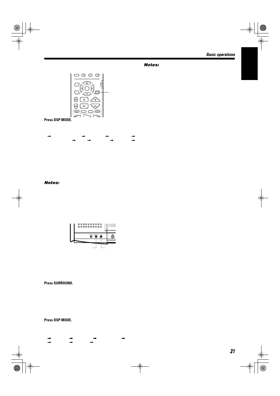 English, Basic operations | JVC SP-XSA9 User Manual | Page 25 / 67