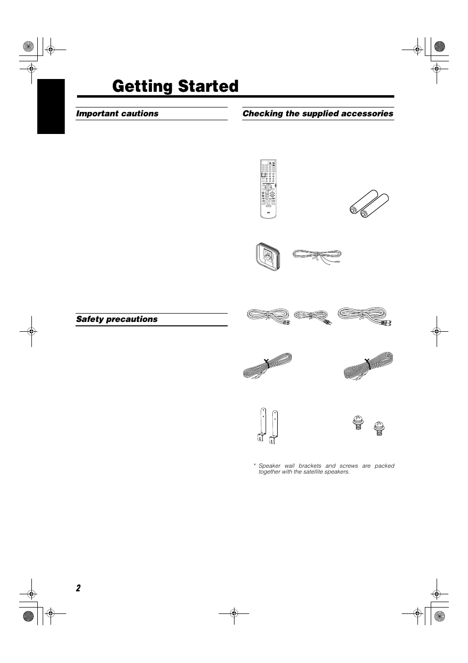 Getting started, 222 2 english | JVC SP-XSA9 User Manual | Page 6 / 67