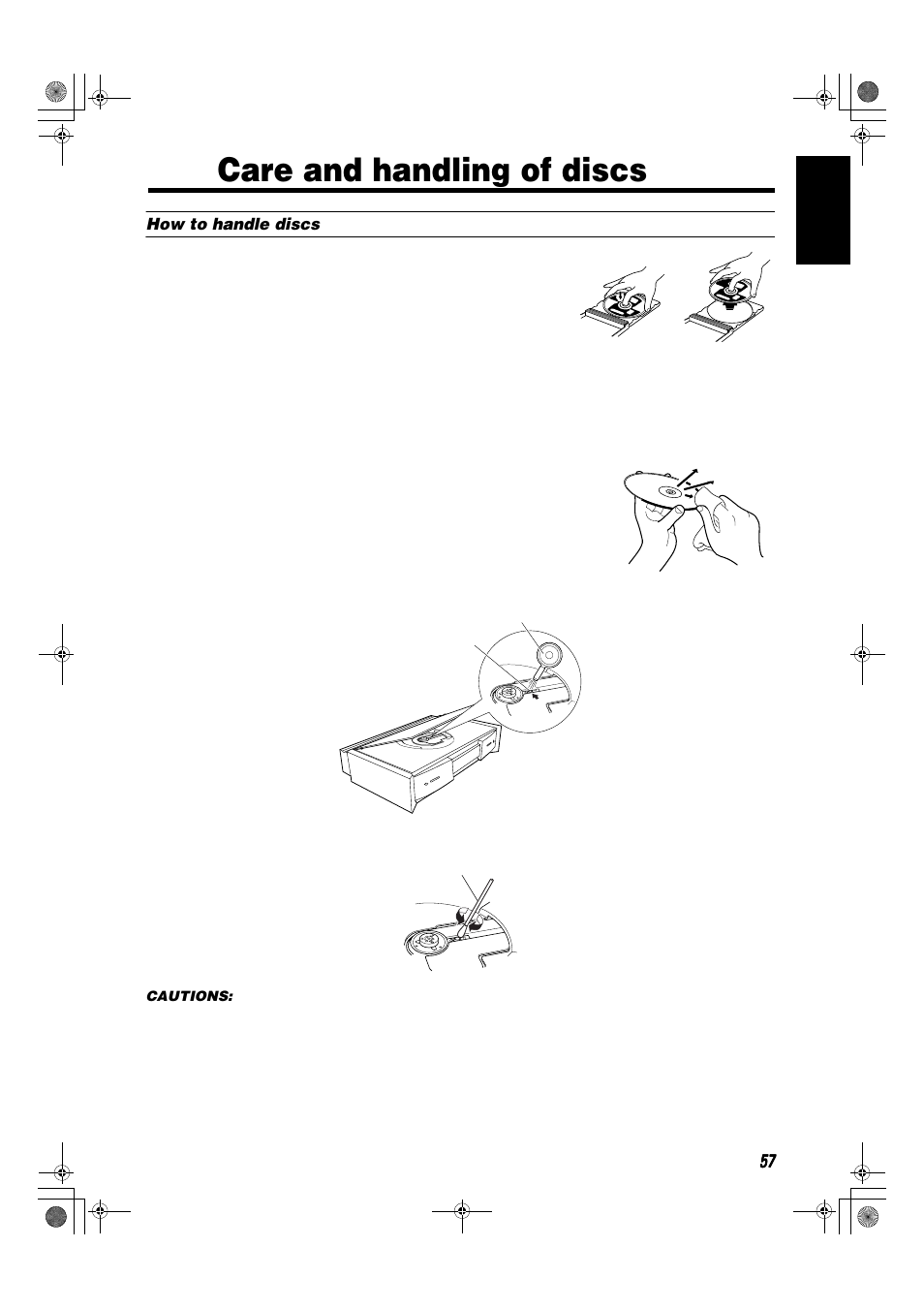 Care and handling of discs | JVC SP-XSA9 User Manual | Page 61 / 67