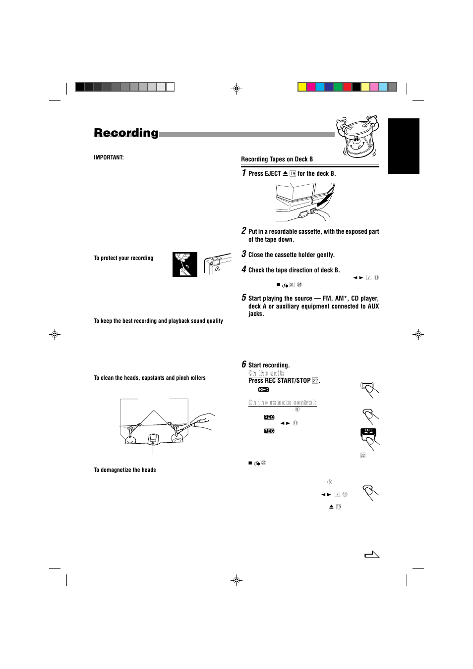 Recording | JVC MX-J333VU User Manual | Page 23 / 35