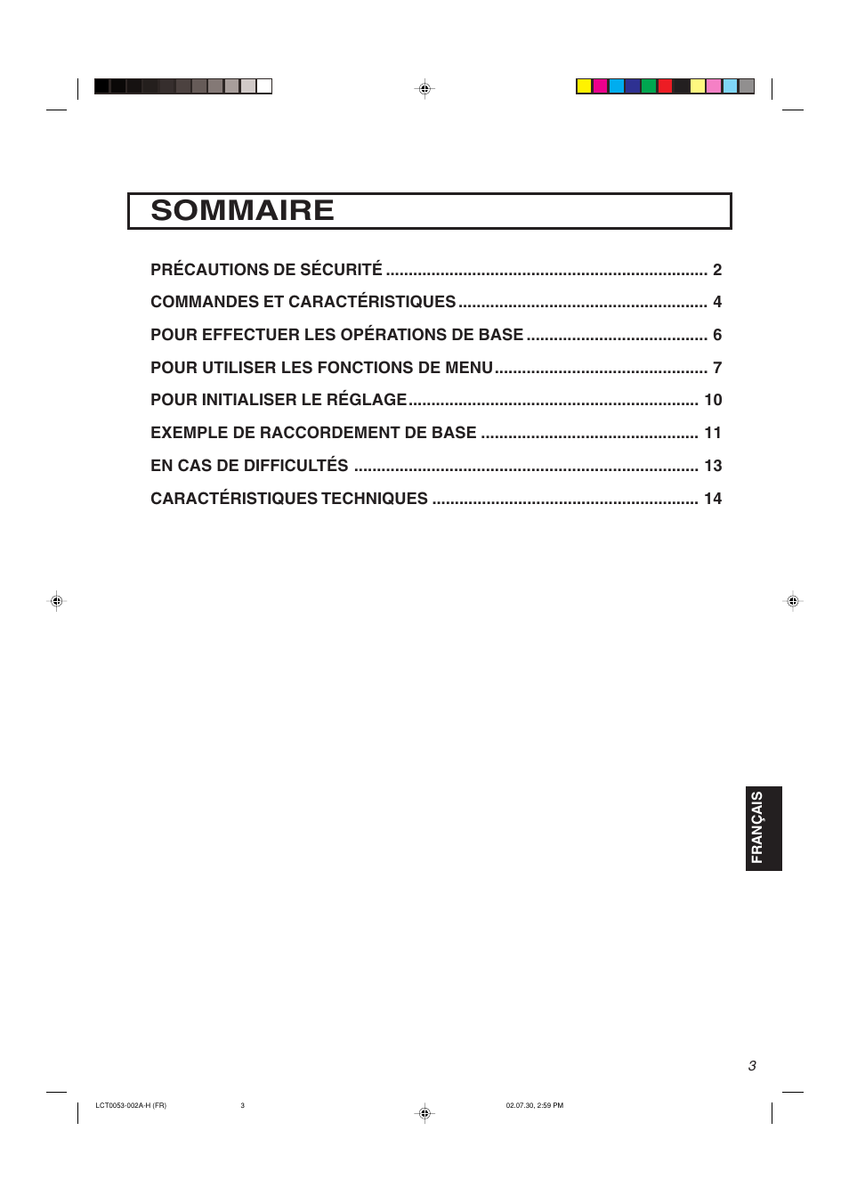 Sommaire | JVC TM-2100PN User Manual | Page 37 / 84