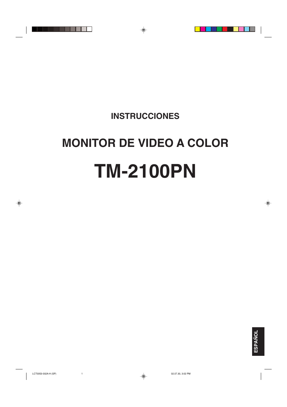 Tm-2100pn, Monitor de video a color, Instrucciones | JVC TM-2100PN User Manual | Page 67 / 84