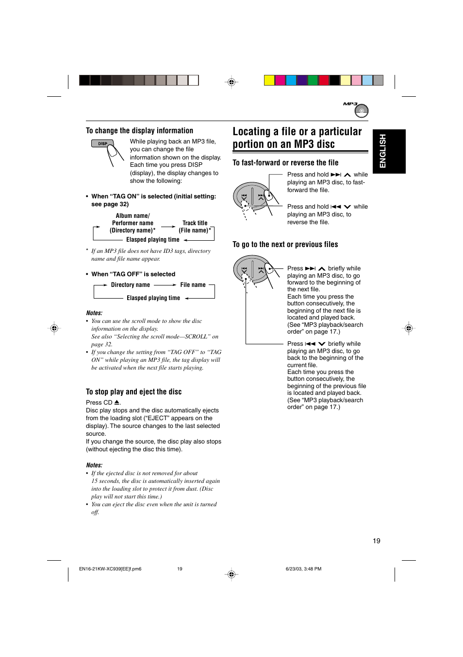 English to change the display information | JVC LVT1099-001A User Manual | Page 19 / 50