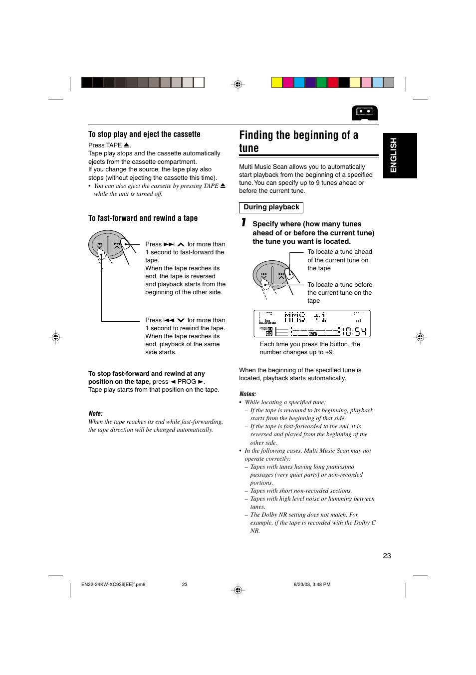 Finding the beginning of a tune | JVC LVT1099-001A User Manual | Page 23 / 50