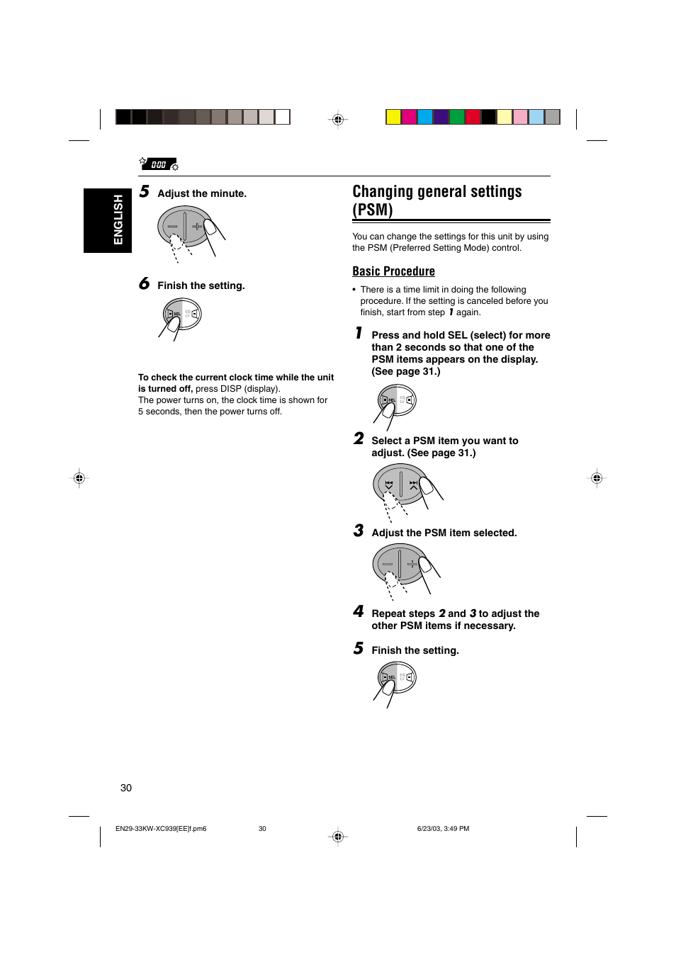 Changing general settings (psm) | JVC LVT1099-001A User Manual | Page 30 / 50