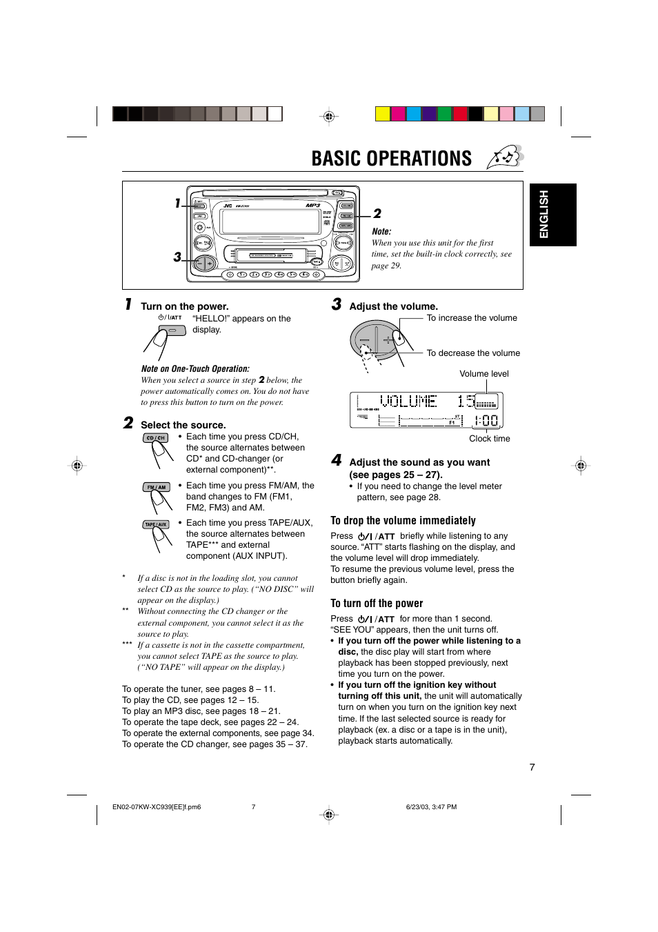 Basic operations | JVC LVT1099-001A User Manual | Page 7 / 50