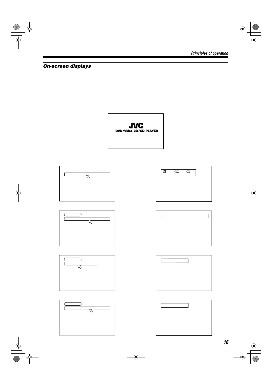 On-screen displays | JVC TH-A9R User Manual | Page 17 / 65