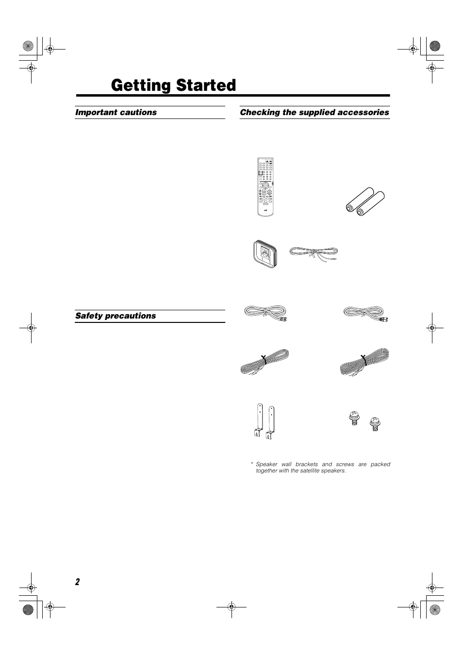 Getting started | JVC TH-A9R User Manual | Page 4 / 65