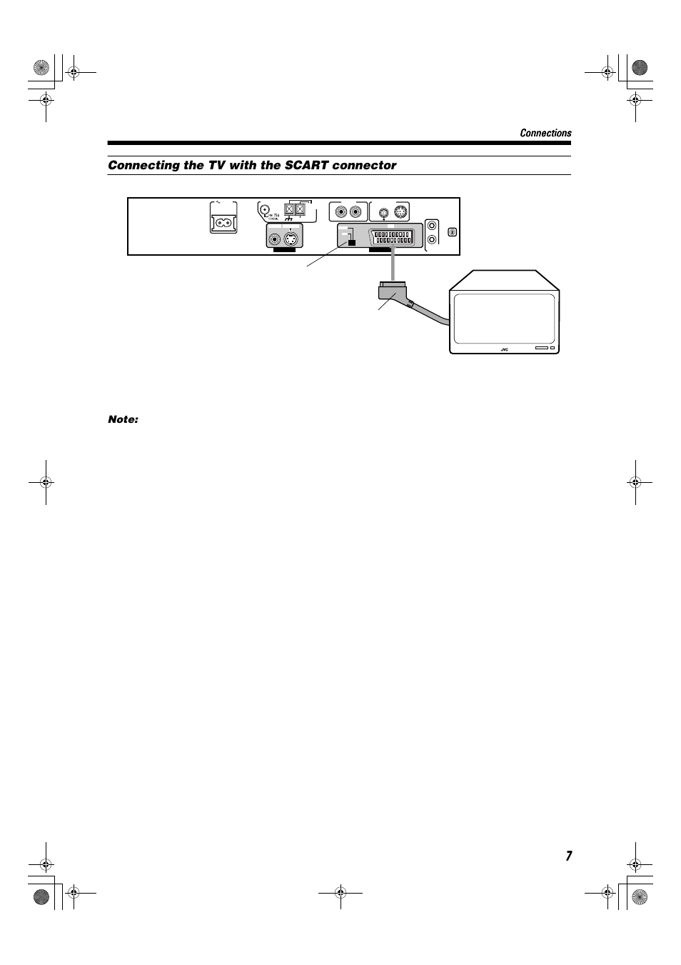 Connecting the tv with the scart connector | JVC TH-A9R User Manual | Page 9 / 65