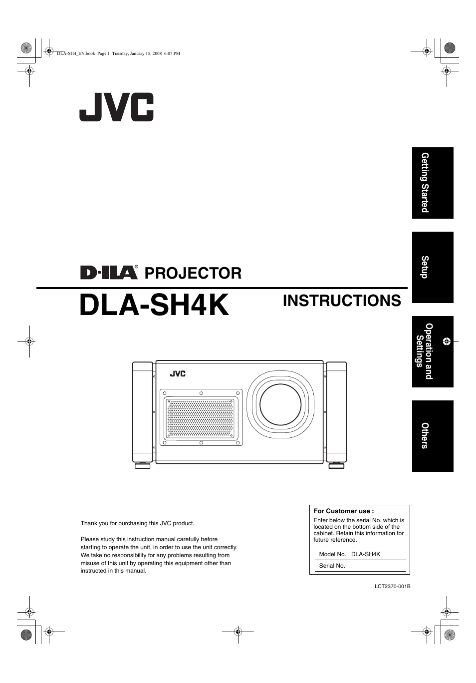 JVC DLA-SH4K User Manual | 48 pages