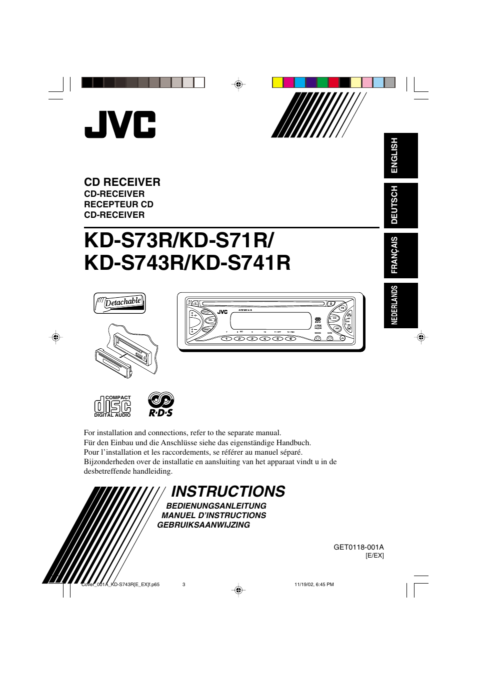 JVC KD-S73R User Manual | 32 pages