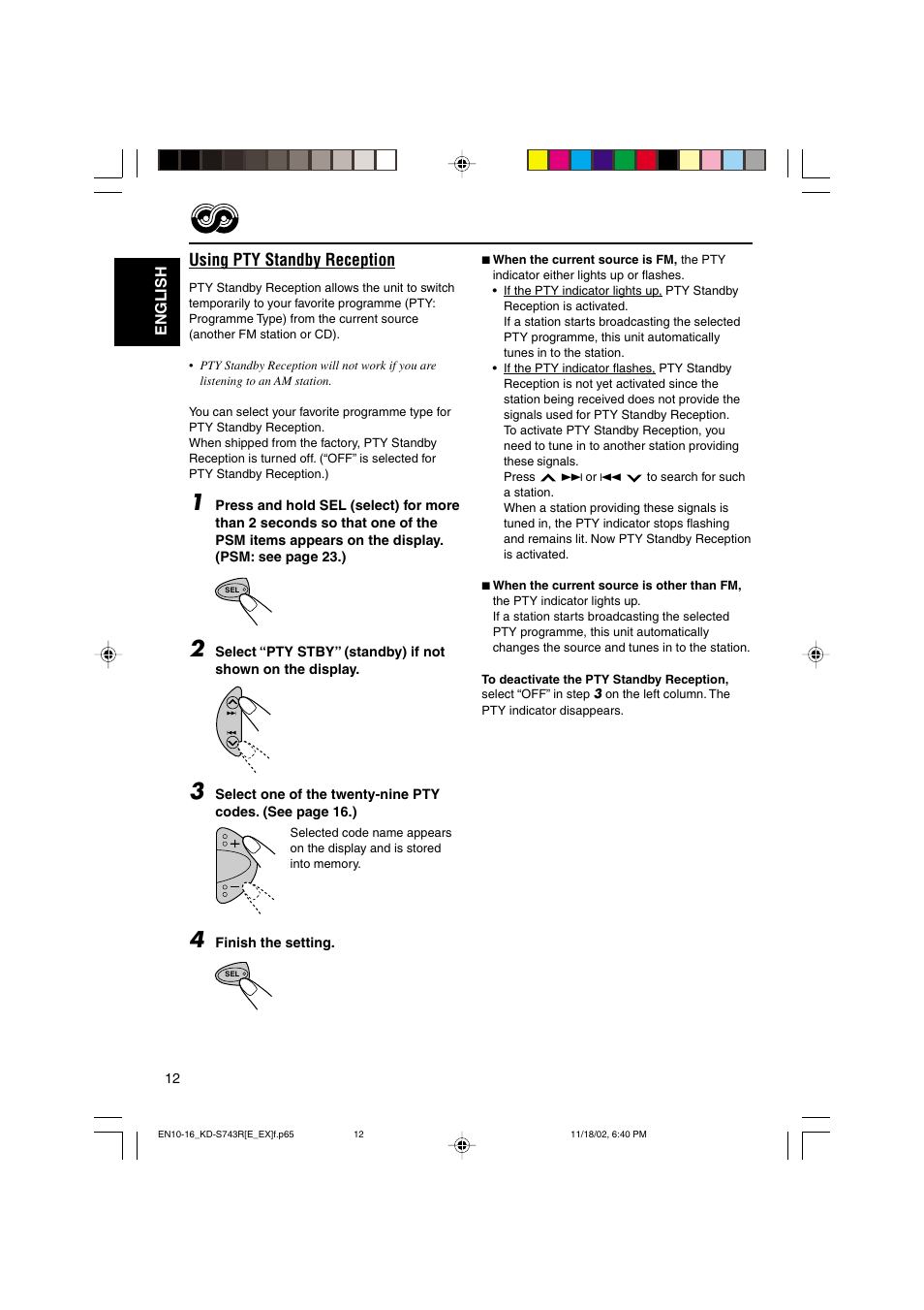 Using pty standby reception | JVC KD-S73R User Manual | Page 12 / 32
