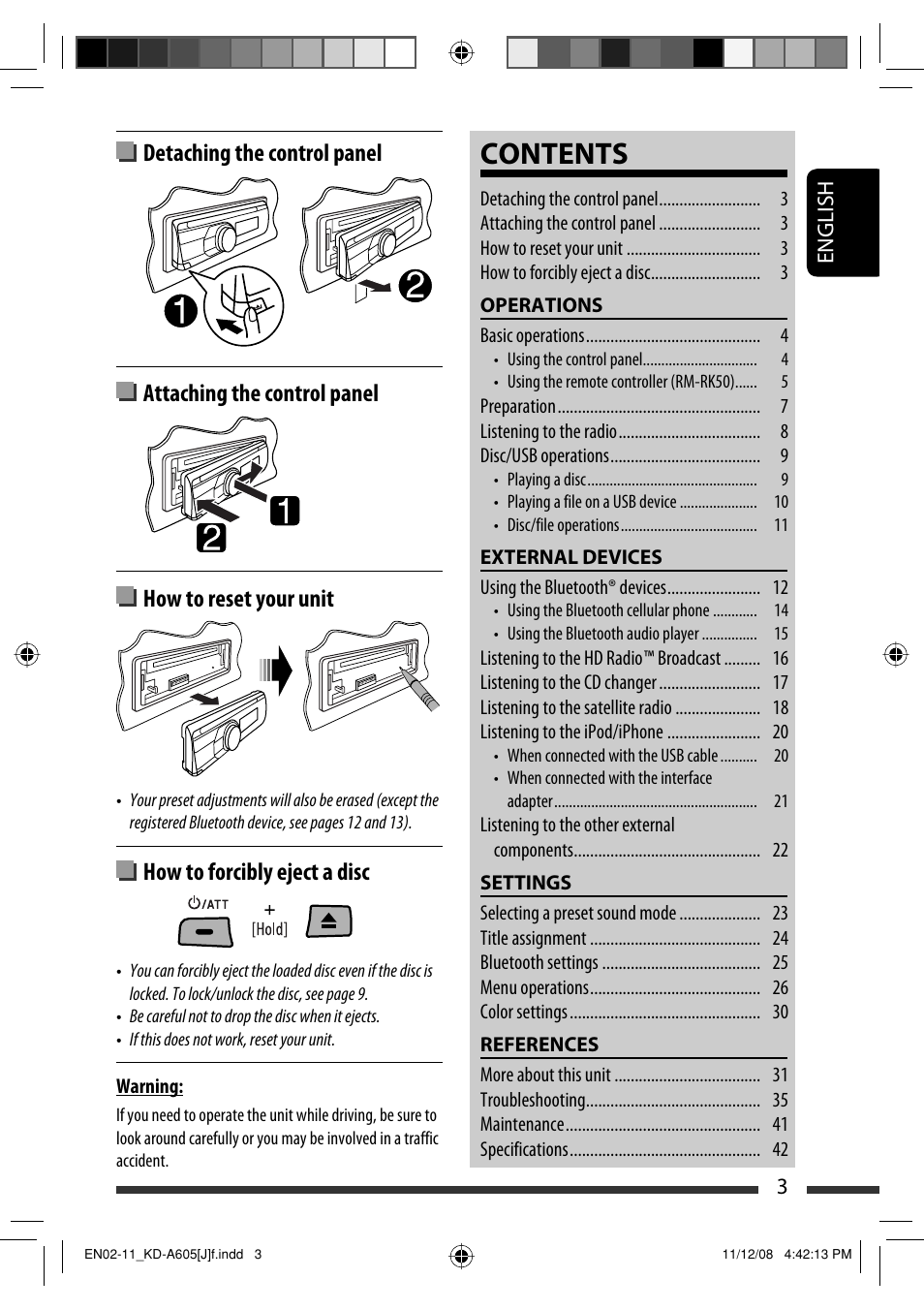 JVC KD-R600 User Manual | Page 3 / 127