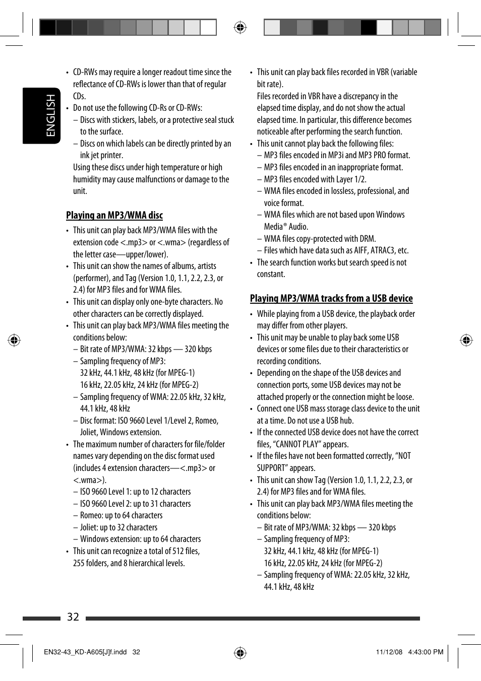 English 32 | JVC KD-R600 User Manual | Page 32 / 127