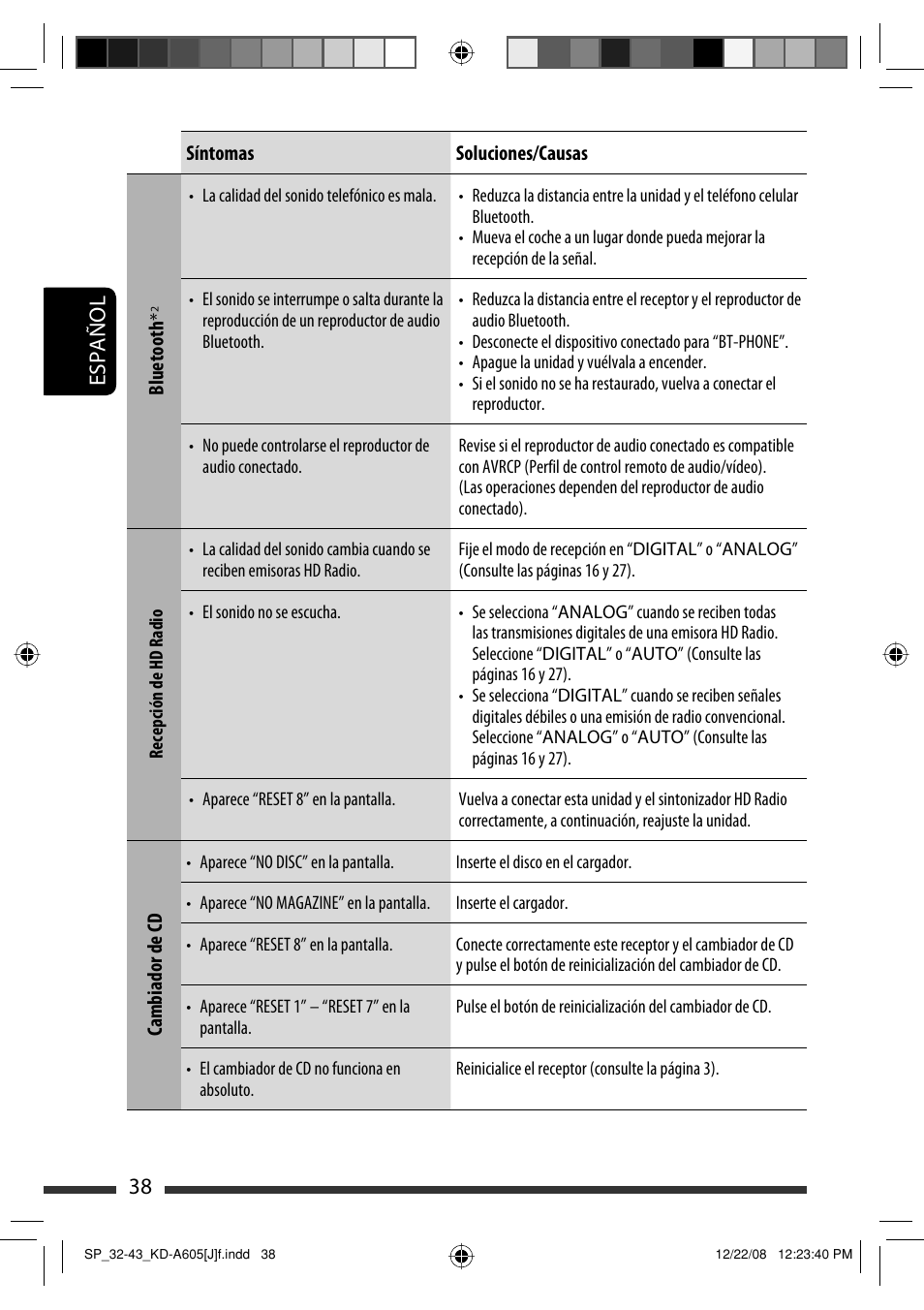 Español 38 | JVC KD-R600 User Manual | Page 80 / 127