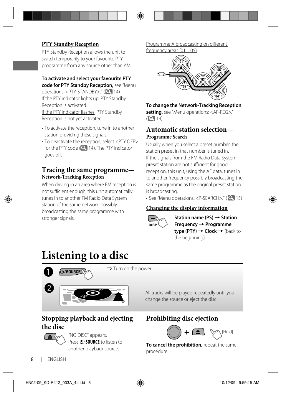 Listening to a disc | JVC KD-R316 User Manual | Page 12 / 62