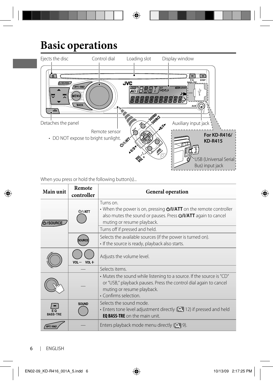 Basic operations | JVC KD-R316 User Manual | Page 42 / 62