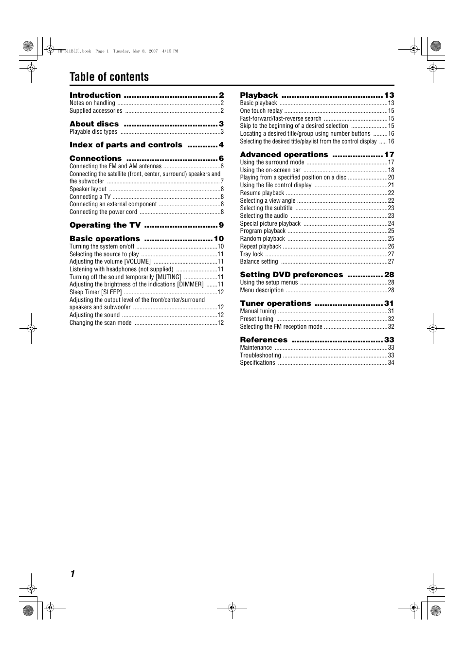 JVC TH-S11B User Manual | Page 4 / 40