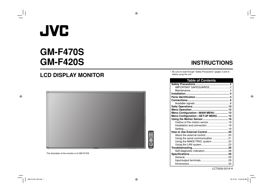 JVC LCT2505-001A-H User Manual | 32 pages