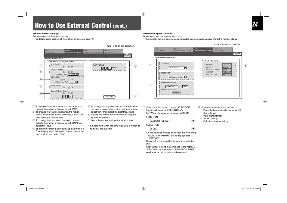How to use external control (cont.), How to use external control, Cont.) | JVC LCT2505-001A-H User Manual | Page 24 / 32