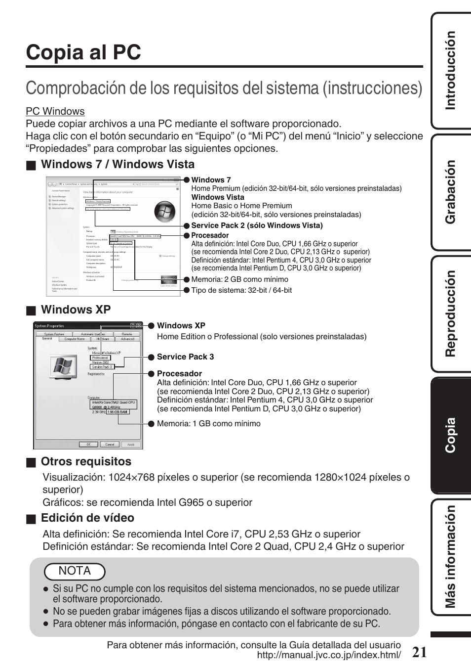 Copia al pc | JVC EVERIO GZ-HM670U User Manual | Page 53 / 64