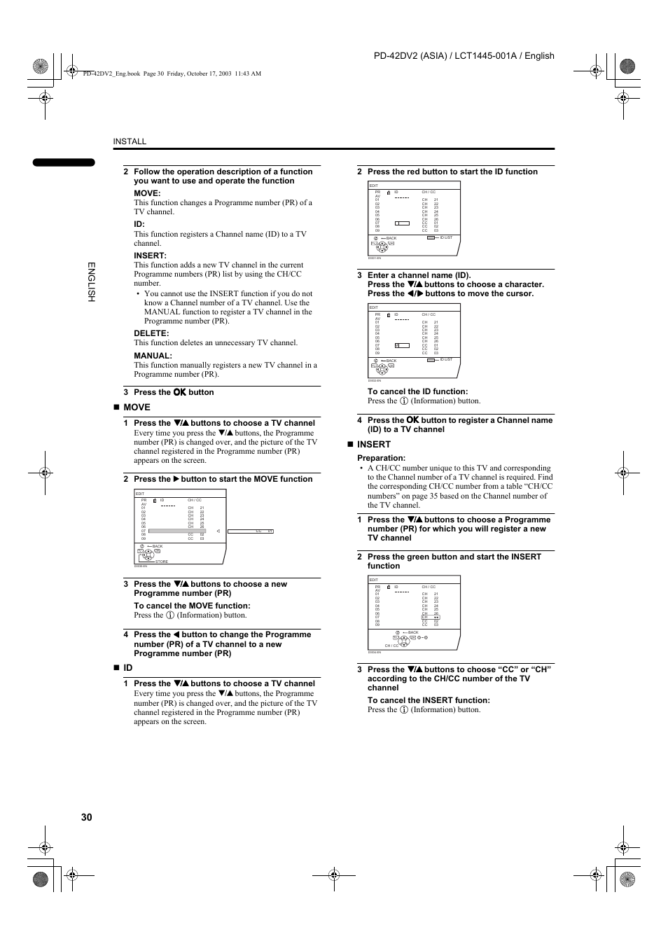 Move, Insert, Install | JVC LCT1445-001A User Manual | Page 32 / 44