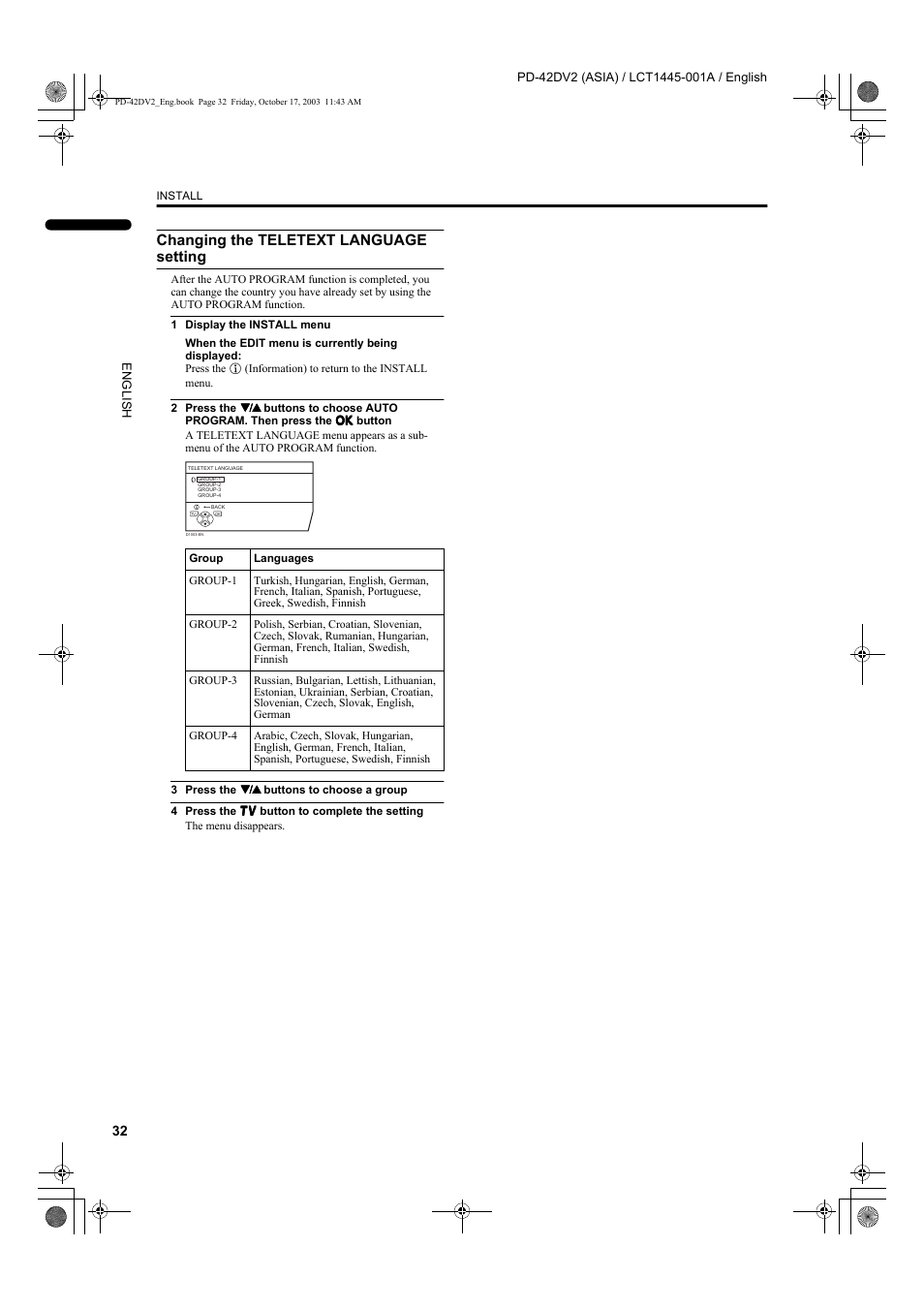 Changing the teletext language setting | JVC LCT1445-001A User Manual | Page 34 / 44