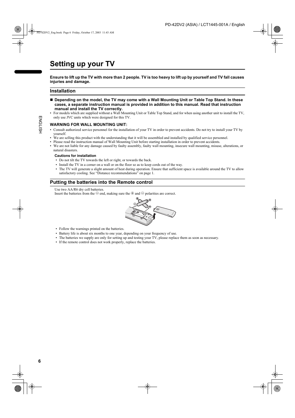 Setting up your tv | JVC LCT1445-001A User Manual | Page 8 / 44