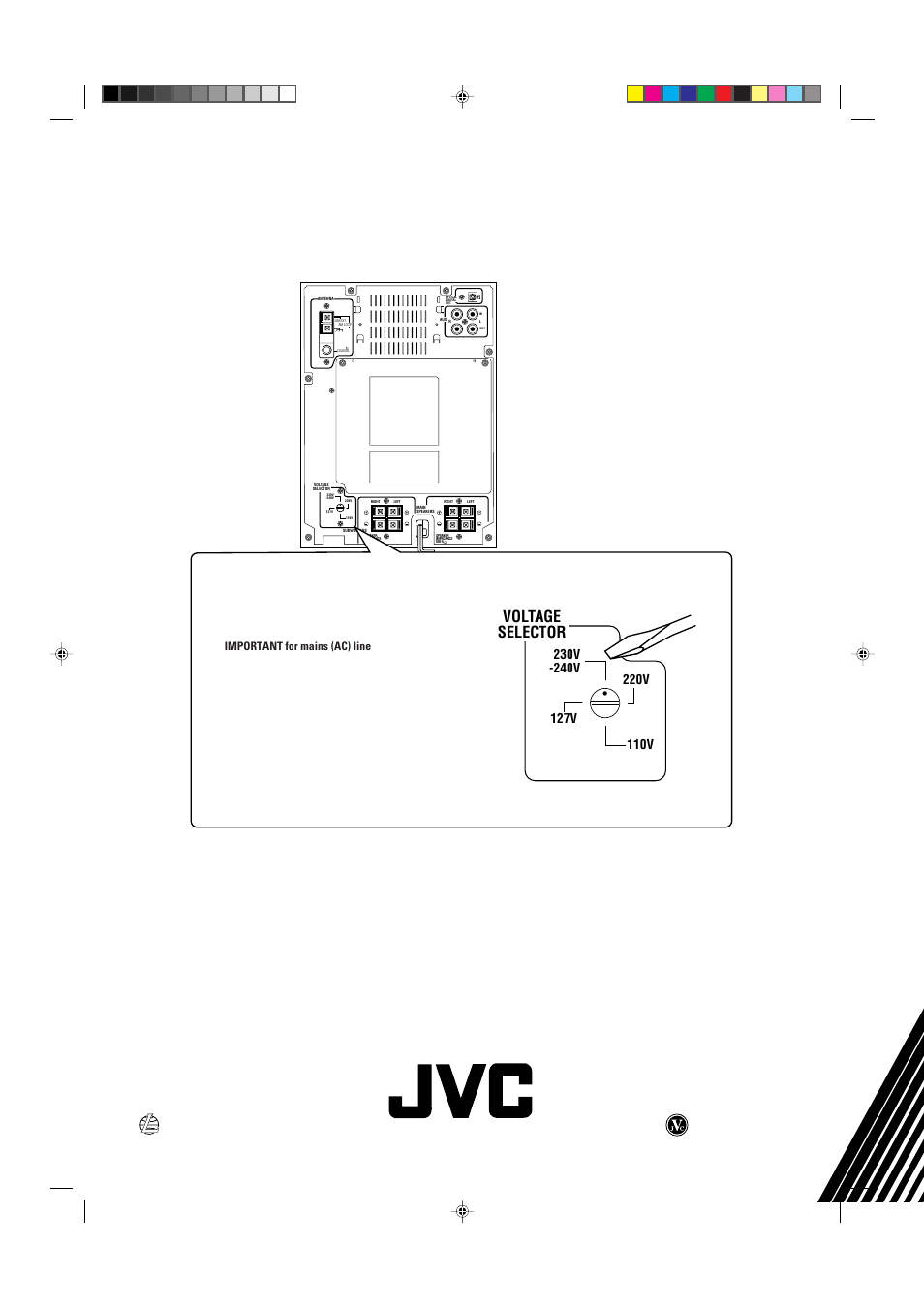 Back cover, Voltage selector, En 0501mwmmdwjem | JVC UX-P7 User Manual | Page 24 / 24