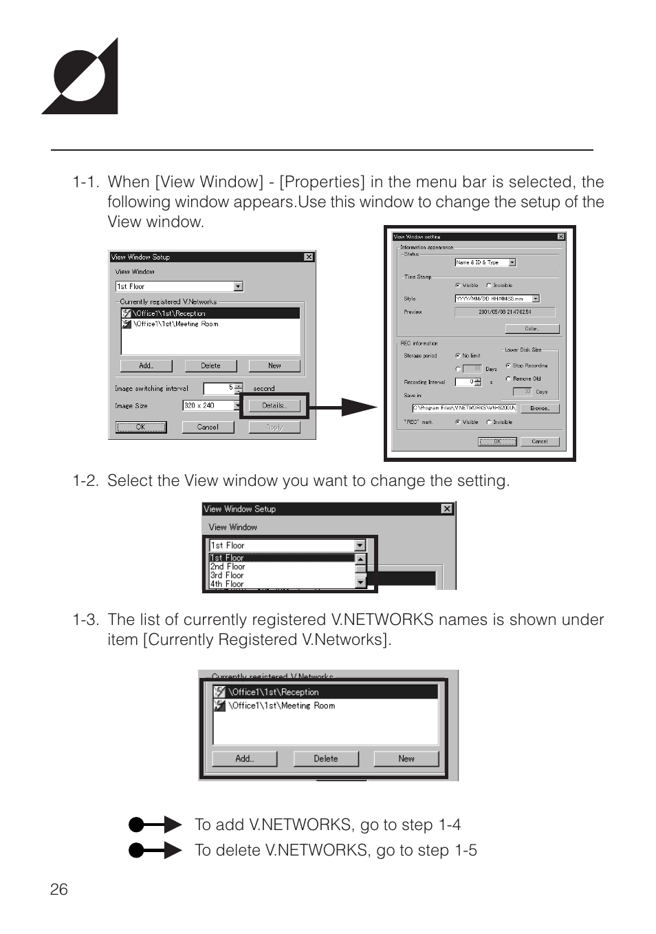 Changing the view window setup | JVC VN-S200U/S100U User Manual | Page 26 / 44