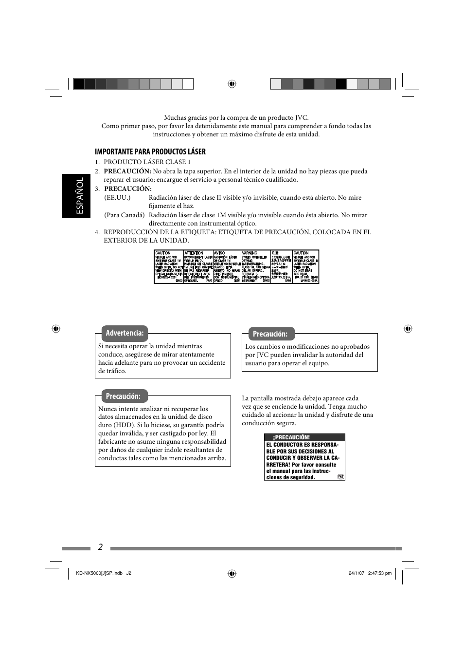 2español | JVC KD-NX5000- User Manual | Page 120 / 357