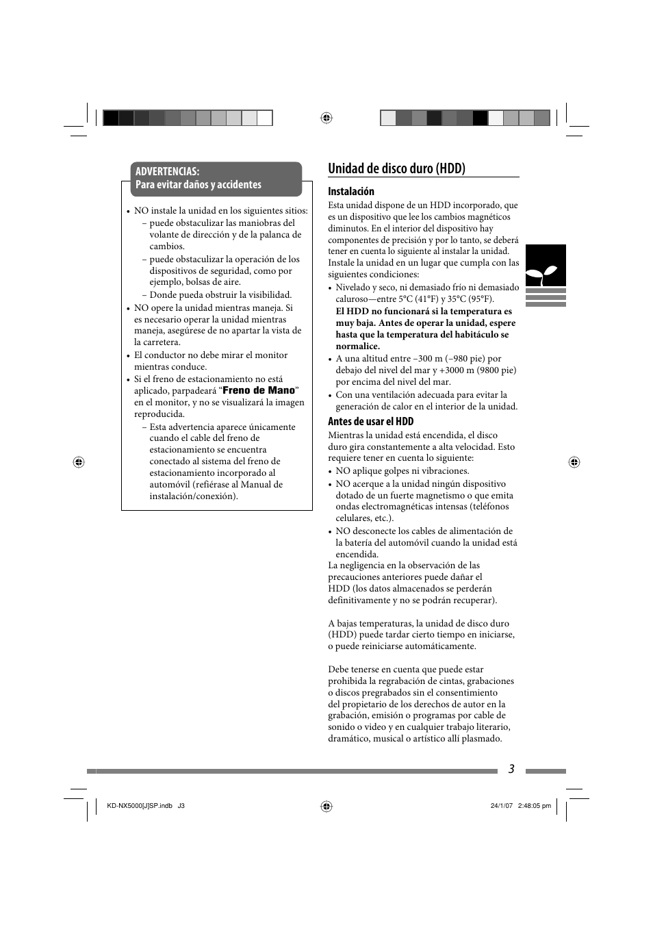 Unidad de disco duro (hdd) | JVC KD-NX5000- User Manual | Page 121 / 357
