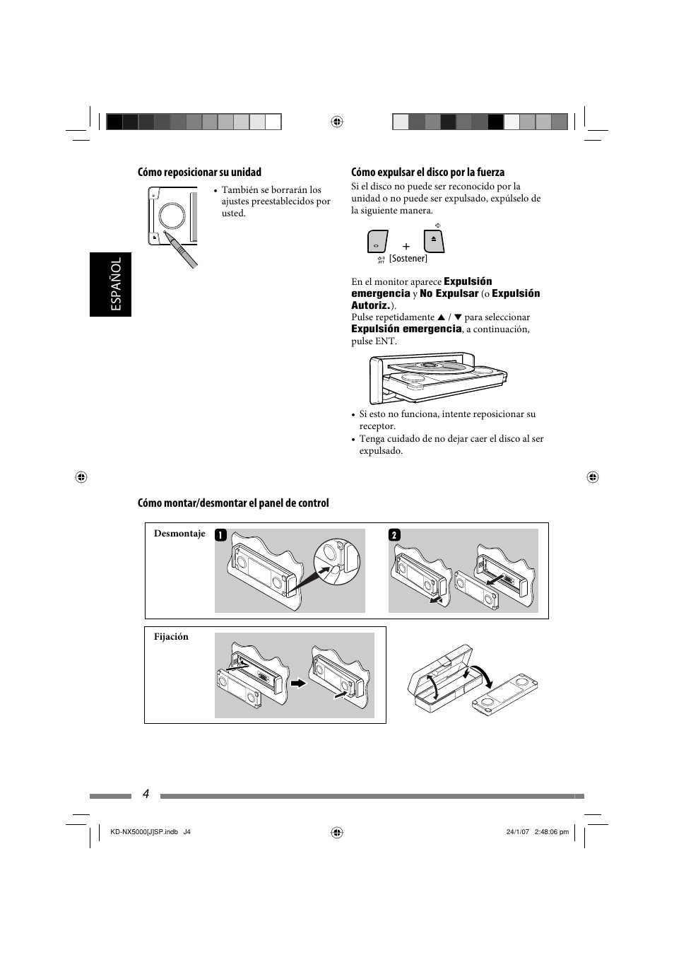 4español | JVC KD-NX5000- User Manual | Page 122 / 357