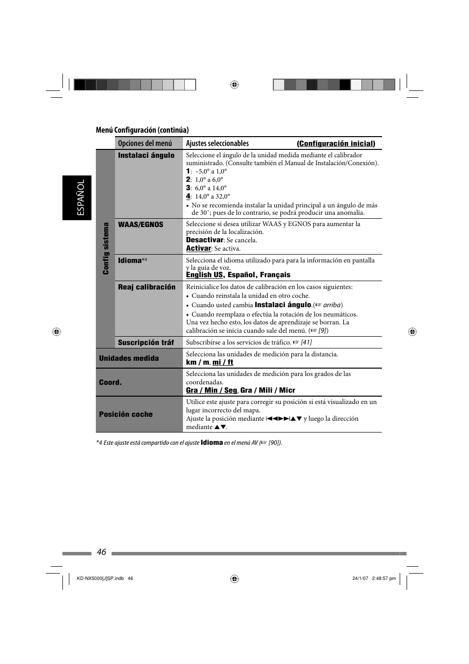 46 esp añol | JVC KD-NX5000- User Manual | Page 164 / 357