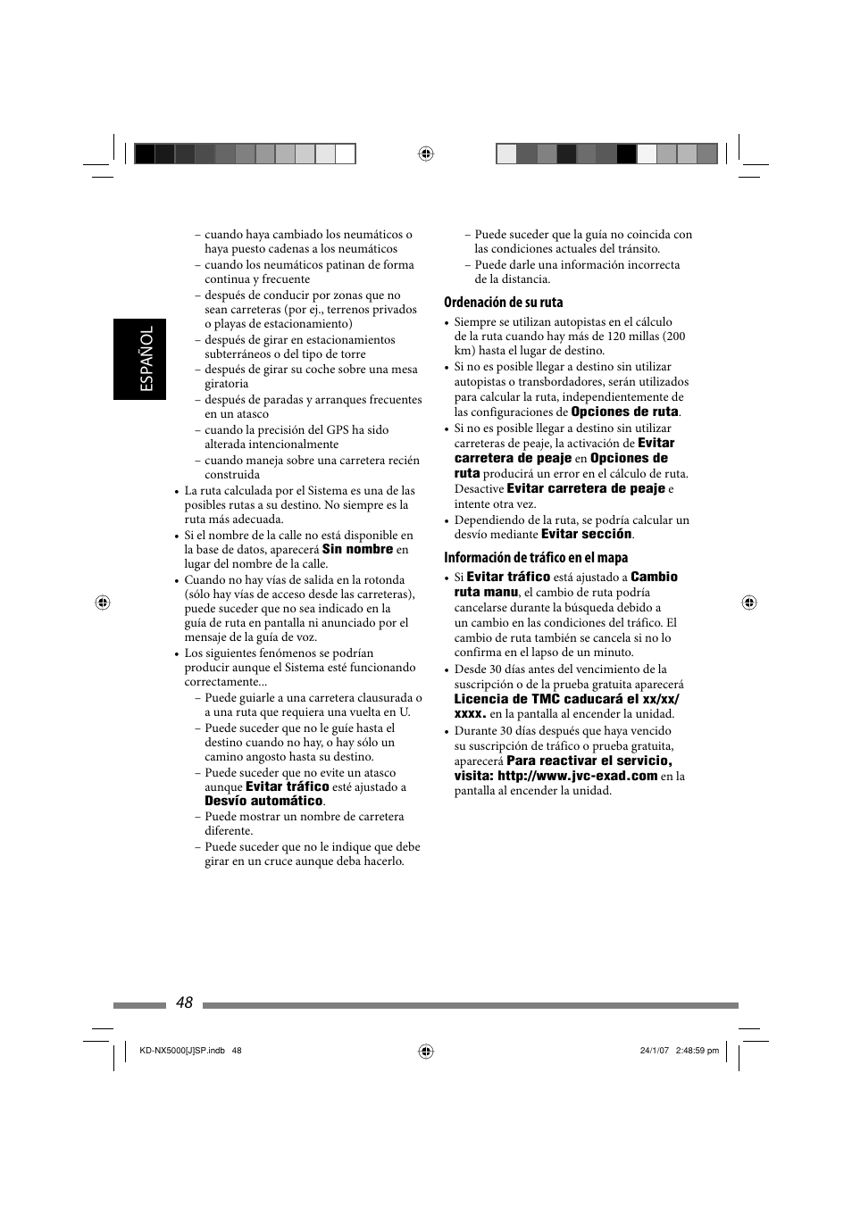 Esp añol | JVC KD-NX5000- User Manual | Page 166 / 357