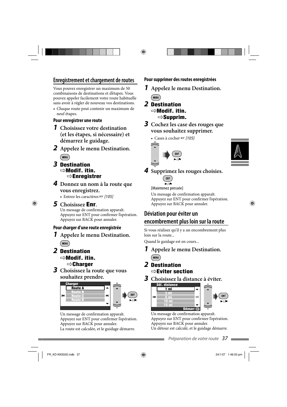 Enregistrement et chargement de routes | JVC KD-NX5000- User Manual | Page 273 / 357