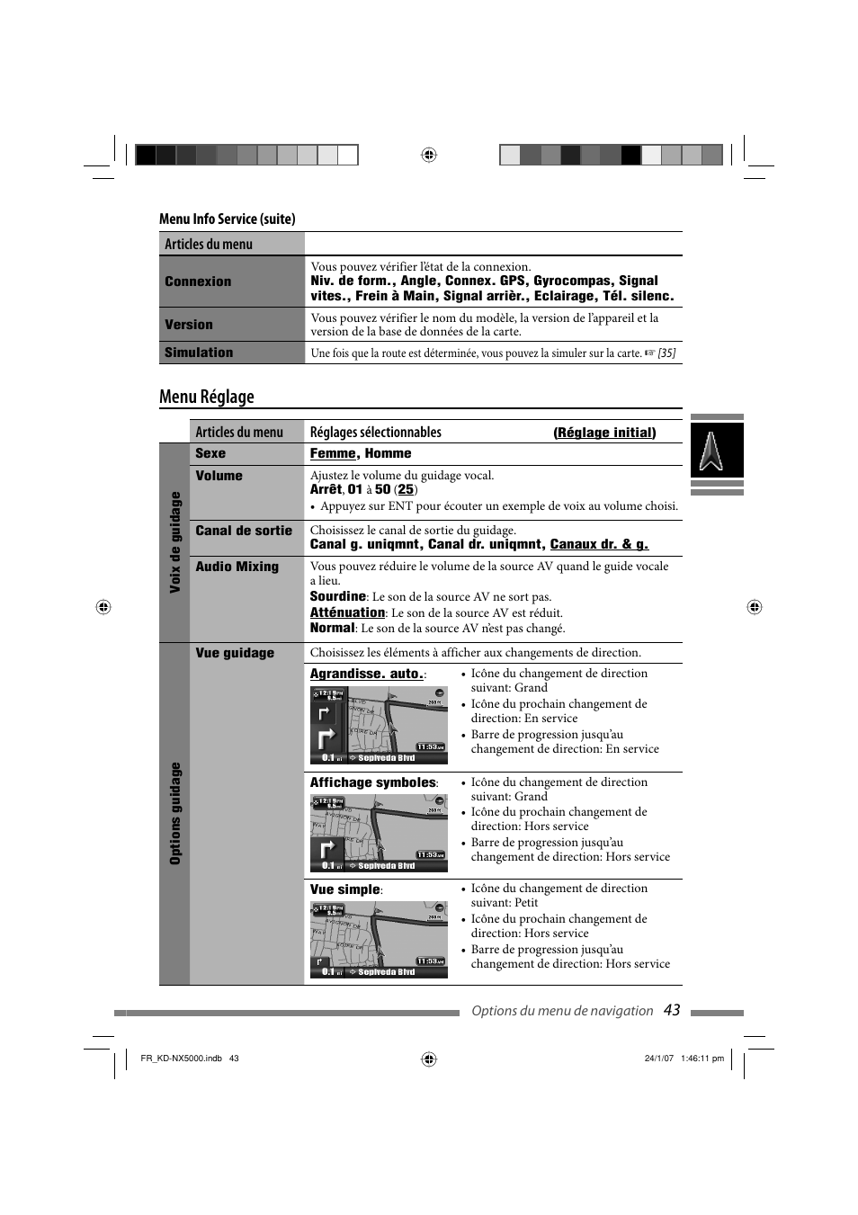 Menu réglage | JVC KD-NX5000- User Manual | Page 279 / 357