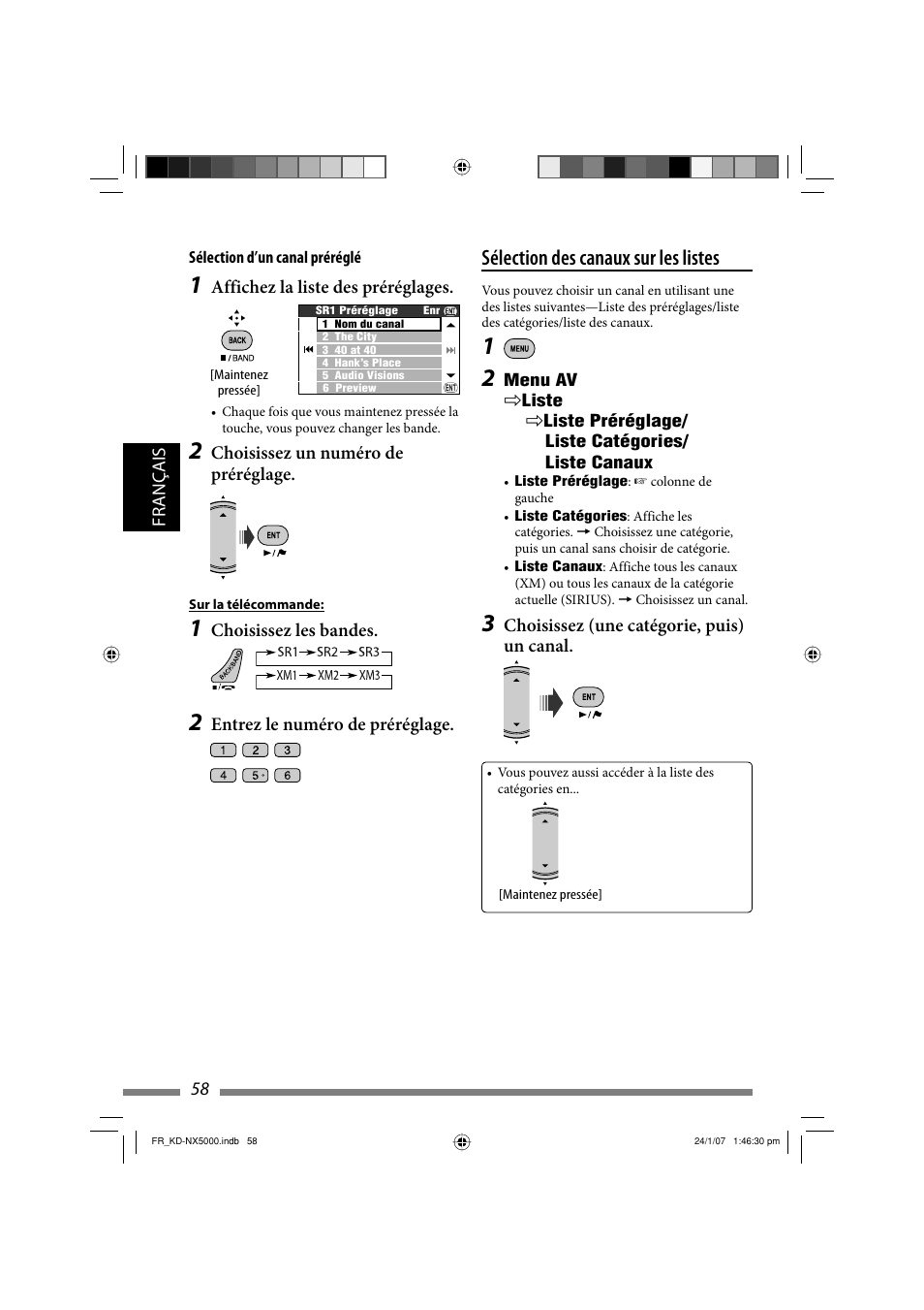 Sélection des canaux sur les listes | JVC KD-NX5000- User Manual | Page 294 / 357